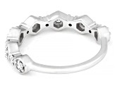 White Lab-Grown Diamond G-H VS Rhodium Over Sterling Silver Ring 0.40ctw