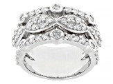 White Lab-Grown Diamond G-H VS Rhodium Over Sterling Silver Ring 1.35ctw