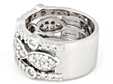 White Lab-Grown Diamond G-H VS Rhodium Over Sterling Silver Ring 1.35ctw