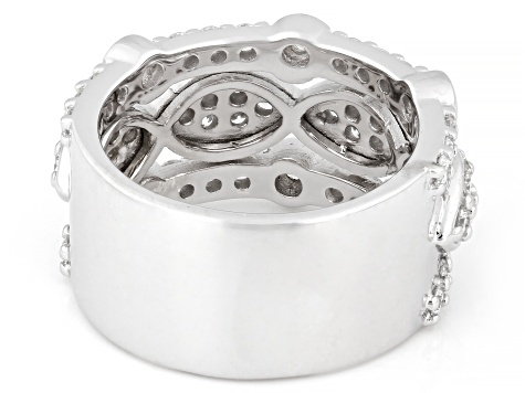 White Lab-Grown Diamond G-H VS Rhodium Over Sterling Silver Ring 1.35ctw