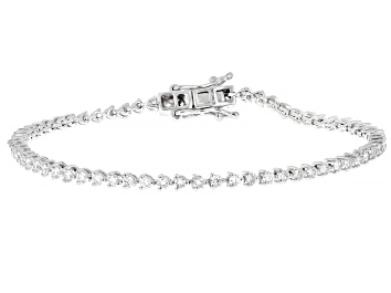 White Lab-Grown Diamond H SI 14k Yellow Gold Over Sterling Silver Bangle Bracelet 0.50ctw