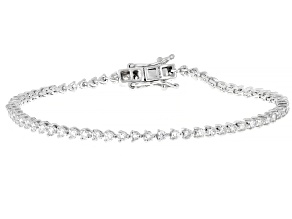White Lab-Grown Diamond G-H VS Rhodium Over Sterling Silver Tennis Bracelet 2.25ctw