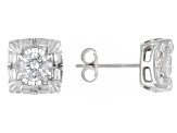 White Lab-Grown Diamond H SI 10k White Gold Stud Earrings 1.00ctw