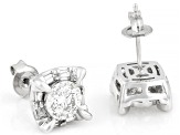 White Lab-Grown Diamond H SI 10k White Gold Stud Earrings 1.00ctw