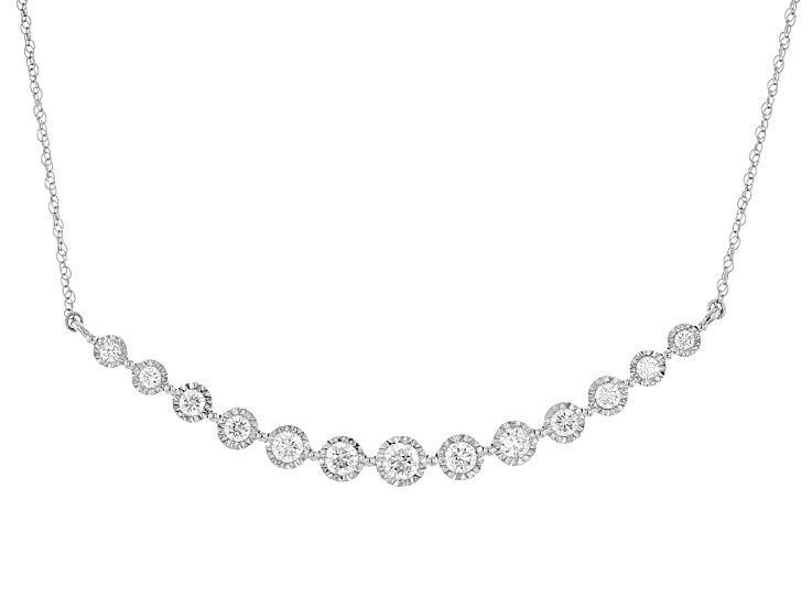 White Lab-Grown Diamond H SI 10k White Gold Necklace 1.00ctw