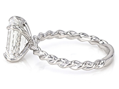 Certified White Lab-Grown Diamond E-F VS 14k White Gold Twisted Band Solitaire Ring 3.00ct