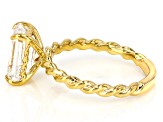 Certified White Lab-Grown Diamond E-F VS 14k Yellow Gold Twisted Band Solitaire Ring 3.00ct