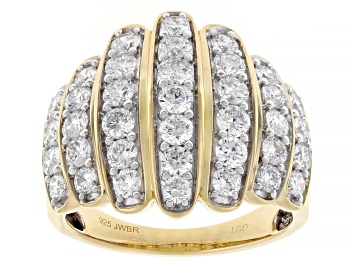 Picture of White Lab-grown Diamond H SI 14K Yellow Gold Over Sterling Silver Ring 2.00ctw