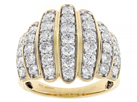 White Lab-grown Diamond H SI 14K Yellow Gold Over Sterling Silver Ring 2.00ctw