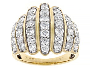 White Lab-grown Diamond H SI 14K Yellow Gold Over Sterling Silver Ring 2.00ctw