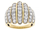 White Lab-grown Diamond H SI 14K Yellow Gold Over Sterling Silver Ring 2.00ctw