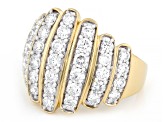 White Lab-grown Diamond H SI 14K Yellow Gold Over Sterling Silver Ring 2.00ctw