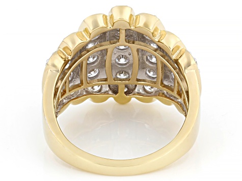 White Lab-grown Diamond H SI 14K Yellow Gold Over Sterling Silver Ring 2.00ctw