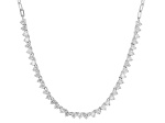 White Lab-grown Diamond H SI Rhodium Over Sterling Silver Station Necklace 1.00ctw