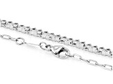White Lab-grown Diamond H SI Rhodium Over Sterling Silver Station Necklace 1.00ctw