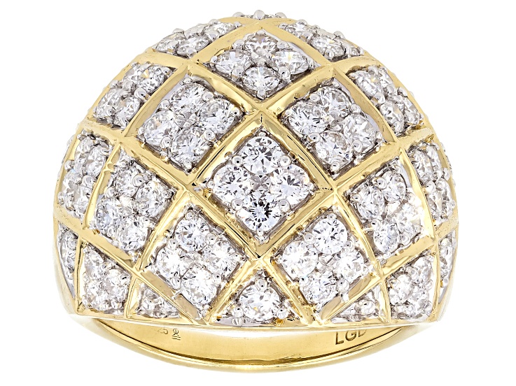 〓Don lam〓 White Lab-grown Diamond H SI 14K Yellow Gold Over Sterling