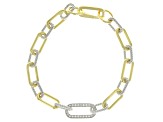 White Lab-grown Diamond G-H SI 18K Gold and Rhodium Over Silver Rope Design Bracelet 0.25ctw