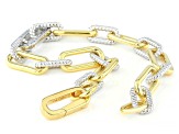 White Lab-grown Diamond G-H SI 18K Gold and Rhodium Over Silver Rope Design Bracelet 0.25ctw