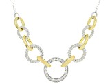 White Lab-grown Diamond G-H SI 18K Gold and Rhodium Over Silver Rope Design Station Necklace 0.20ctw