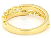 White Lab-grown Diamond G-H SI 18K Yellow Gold Over Sterling Silver Bypass Ring 0.20ctw