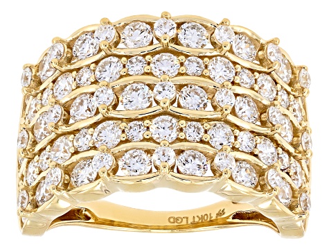 White Lab-Grown Diamond H SI1 10K Yellow Gold Ring 2.50ctw