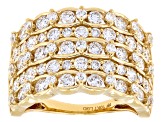 White Lab-Grown Diamond H SI1 10K Yellow Gold Ring 2.50ctw