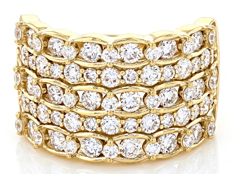 White Lab-Grown Diamond H SI1 10K Yellow Gold Ring 2.50ctw