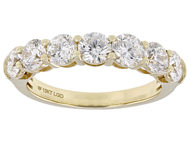 White Lab-Grown Diamond H SI1 10K Yellow Gold Band Ring 2.00ctw