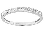White Lab-Grown Diamond H SI1 10K White Gold Ring 0.50ctw