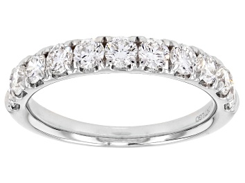 White Lab-Grown Diamond F SI 14k White Gold Band Ring 0.55ctw