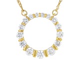 White Lab-Grown Diamond G-H SI 14K Yellow Gold Over Sterling Silver Circle Necklace 2.00ctw