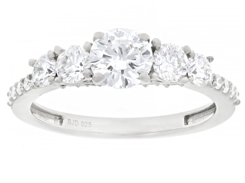 Picture of White Lab-grown Diamond G-H SI Rhodium Over Silver Ring 1.33ctw