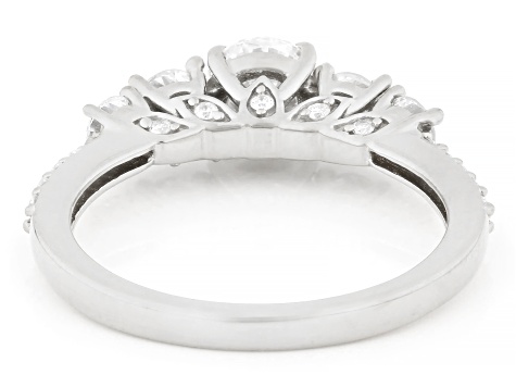 White Lab-grown Diamond G-H SI Rhodium Over Silver Ring 1.33ctw
