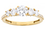 White Lab-grown Diamond G-H SI 14K Yellow Gold Over Silver Ring 1.33ctw