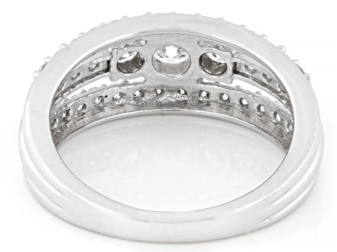 White Lab-grown Diamond G-H SI Rhodium Over Sterling Silver Ring 1.00ctw