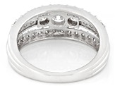 White Lab-grown Diamond G-H SI Rhodium Over Sterling Silver Ring 1.00ctw