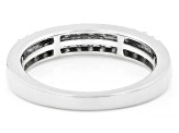 White Lab-grown Diamond G-H SI Rhodium Over Sterling Silver Ring 0.40ctw