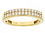 White Lab-grown Diamond G-H SI 14K Yellow Gold Over Sterling Silver Ring 0.40ctw