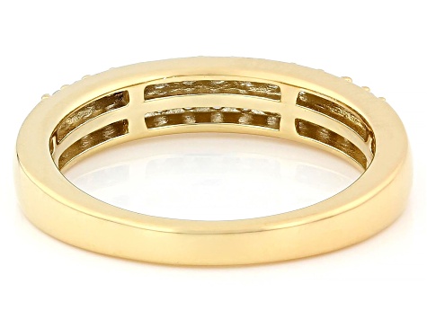 White Lab-grown Diamond G-H SI 14K Yellow Gold Over Sterling Silver Ring 0.40ctw