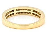 White Lab-grown Diamond G-H SI 14K Yellow Gold Over Sterling Silver Ring 0.40ctw