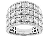 White Lab-Grown Diamond H SI1 Rhodium Over Sterling Silver Ring 3.75ctw