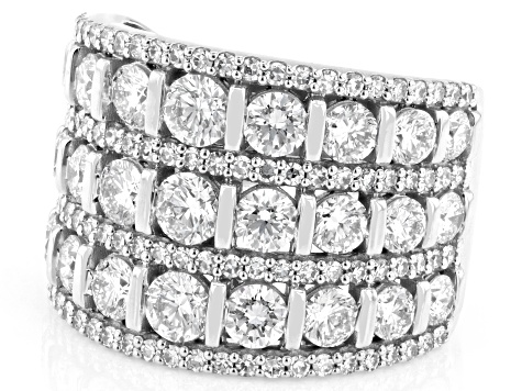 White Lab-Grown Diamond H SI1 Rhodium Over Sterling Silver Ring 3.75ctw