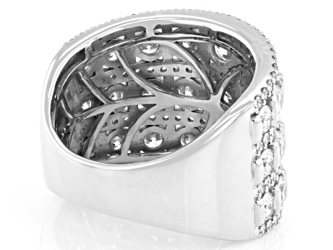 White Lab-Grown Diamond H SI1 Rhodium Over Sterling Silver Ring 3.75ctw