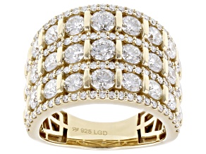 White Lab-Grown Diamond H SI1 Rhodium Over Sterling Silver Ring 3.75ctw