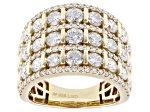 White Lab-Grown Diamond H SI1 Rhodium Over Sterling Silver Ring 3.75ctw