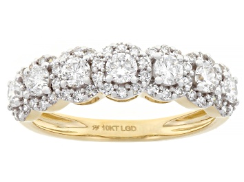 White Lab-Grown Diamond H SI1 10k Yellow Gold Band Ring 2.00ctw