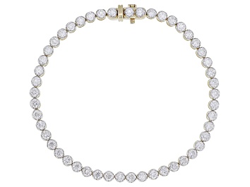 White Lab-Grown Diamond H SI 14k Yellow Gold Over Sterling Silver Tennis Bracelet 2.00ctw