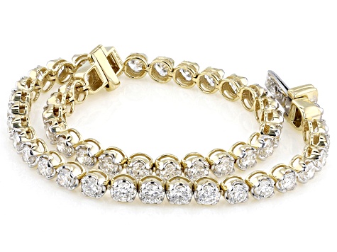 White Lab-Grown Diamond H SI1 10K Yellow Gold Tennis Bracelet 4.50ctw