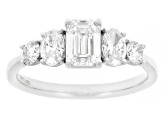 Emerald Cut, Oval and Round White Lab-Grown Diamond H SI1 10K White Gold Ring 1.50ctw