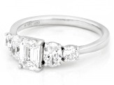 Emerald Cut, Oval and Round White Lab-Grown Diamond H SI1 10K White Gold Ring 1.50ctw